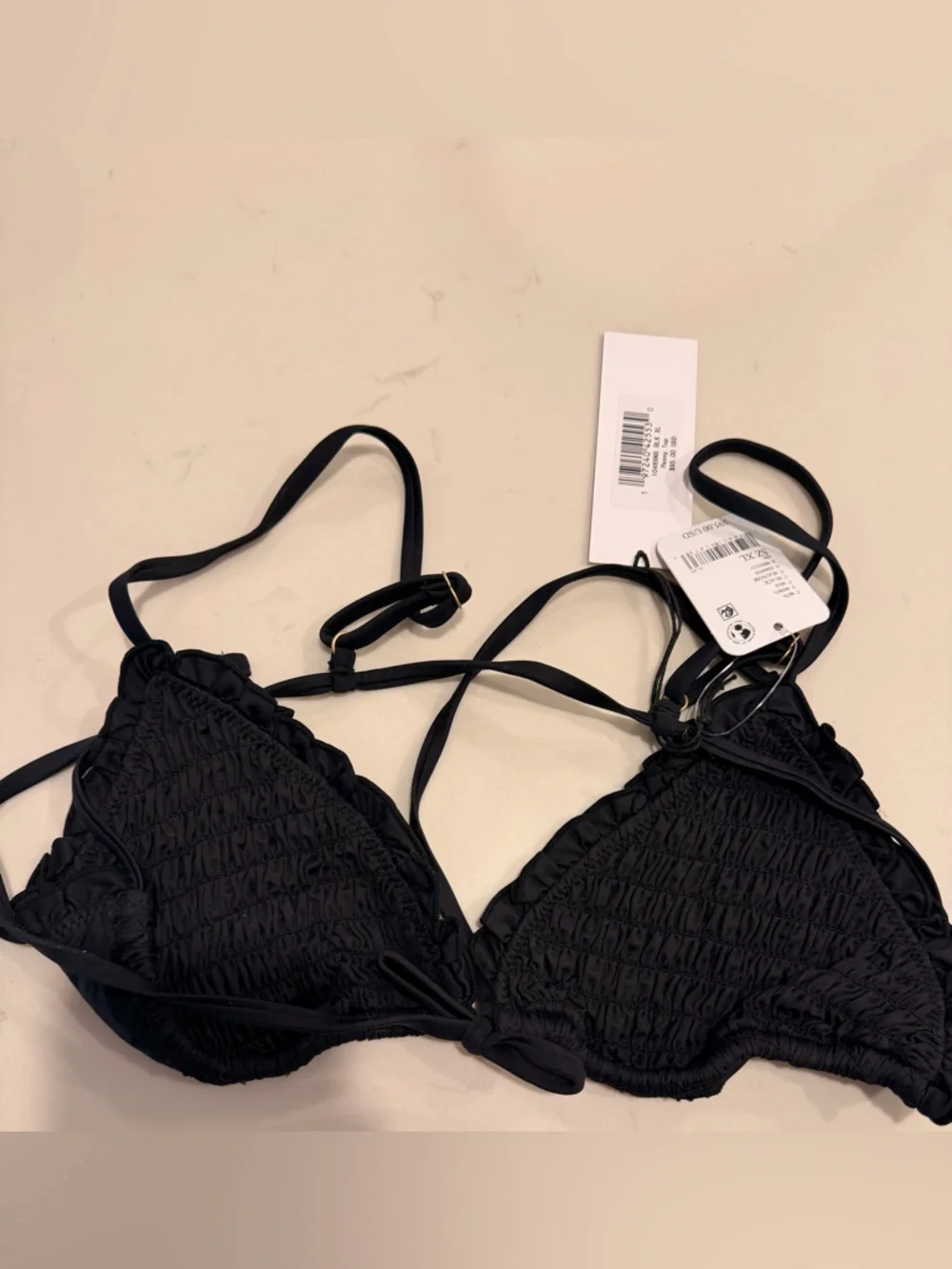 Frankie’s bikinis Penny Triangle Shine Bikini Top size XL